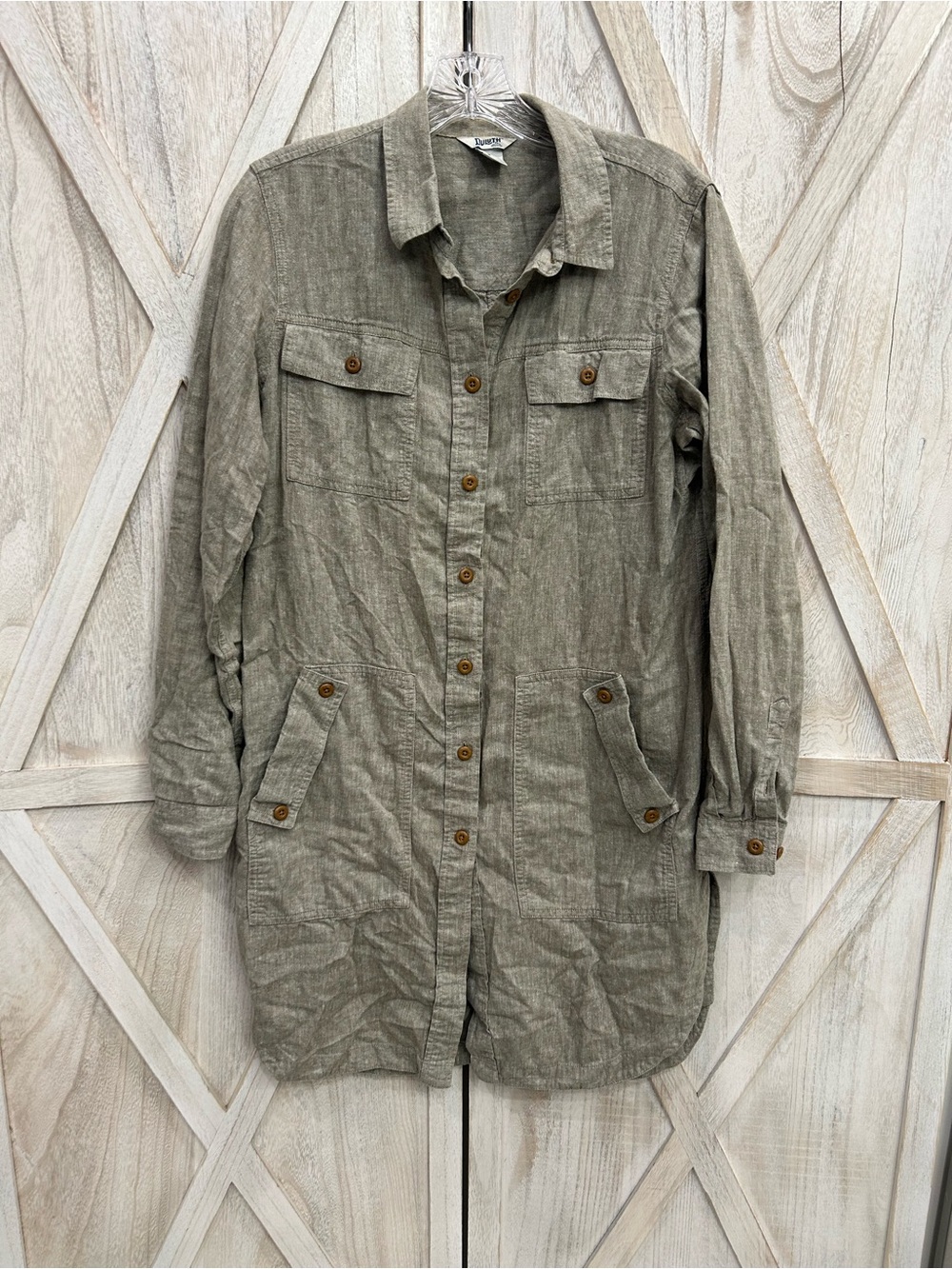 Duluth Trading Co Olive Utility Button-Up Jacket